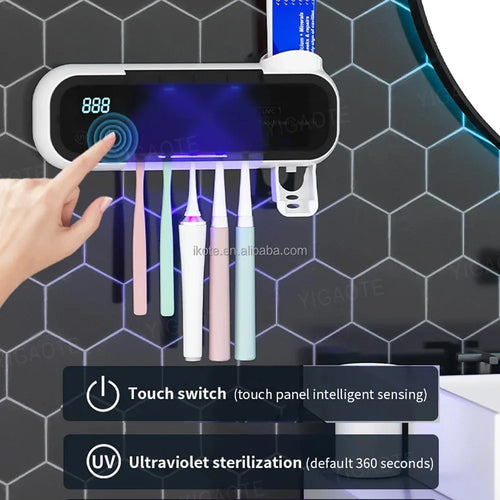 UV Sterilizing Toothbrush Holder & Dispenser