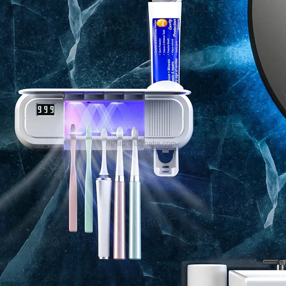 UV Sterilizing Toothbrush Holder & Dispenser